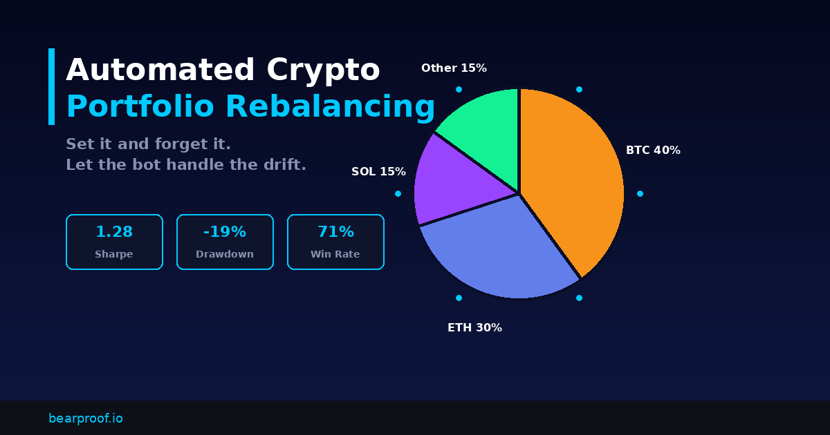 Automated Crypto Portfolio Rebalancing Bot — Dashboard showing portfolio allocation and performance metrics